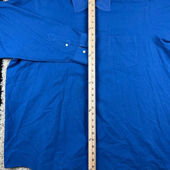 VTG L. Strauss Levi Signature Collection Big And Tall 18.5 35 Button Up Blue - Picture 4 of 7